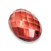 Rare 8 x 6 oval untreated orange sapphire rose cut.  This rose cut orange sapphire is well cut with a completely flat bottom and fully faceted on its cabochon dome top.  Unique lively color sapphire as it picks up tones of peach and reds!