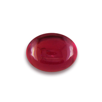 Nice clean untreated oval red ruby cabochon from Tanzania.  This unheated ruby cab has a rich red color.