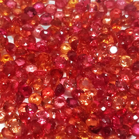We offer a stunning selection of vibrant orange and orange-red sapphire melee. These lively orange sapphires come in perfectly calibrated round shapes with beautiful step cuts, available in sizes ranging from 2 millimeters to 3.3 millimeters with precisio