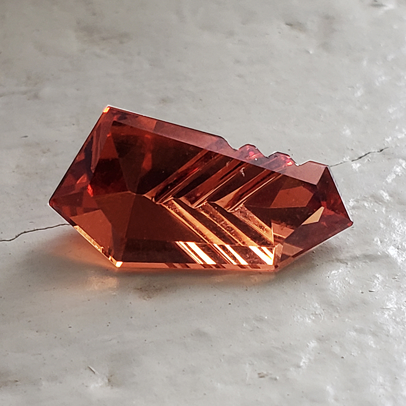 Loose Fancy Cut Orange Garnet -- Untreated Custom Cut Malaya Garnet over 6 carats. - MGL106fc626-gd.jpg