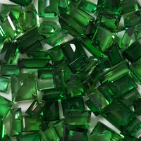Vibrant and lively baguette cut green chrome tourmaline melee. Rectangle green tourmaline baguettes in various shapes such as rectangles and square rectangles and sizes.  These untreated chrome tourmalines are step cut start at approximately 2mm and 