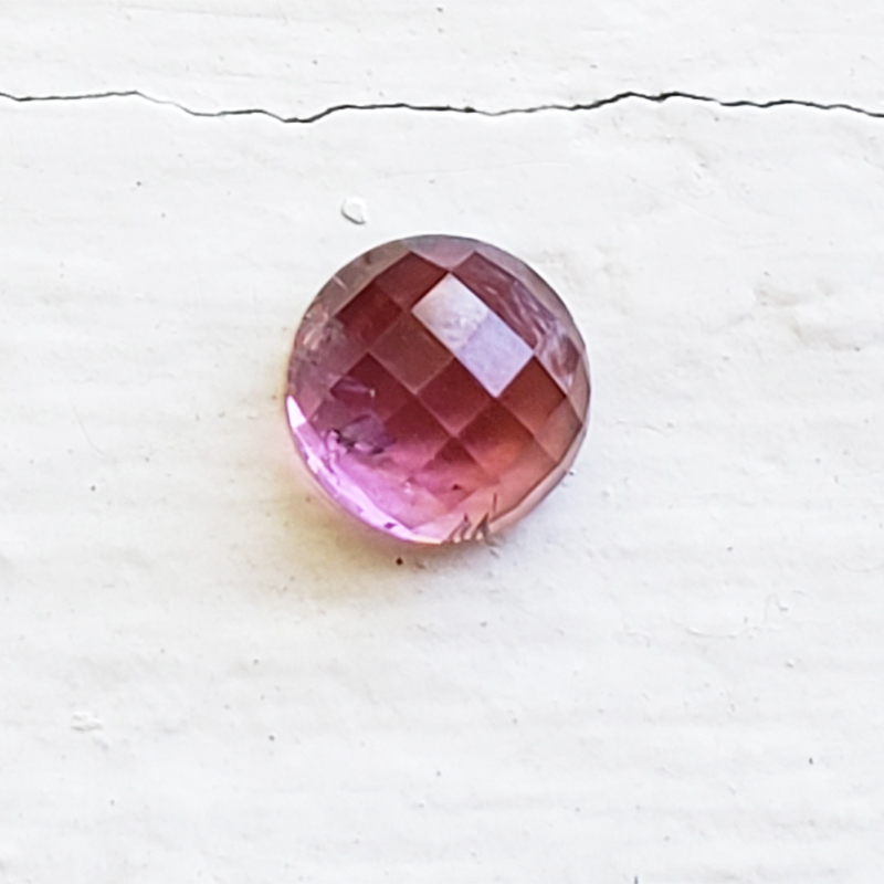 Loose 7.5 mm round Untreated Rose-Cut Pink Maine Tourmaline - PTrc2019rd192.jpg