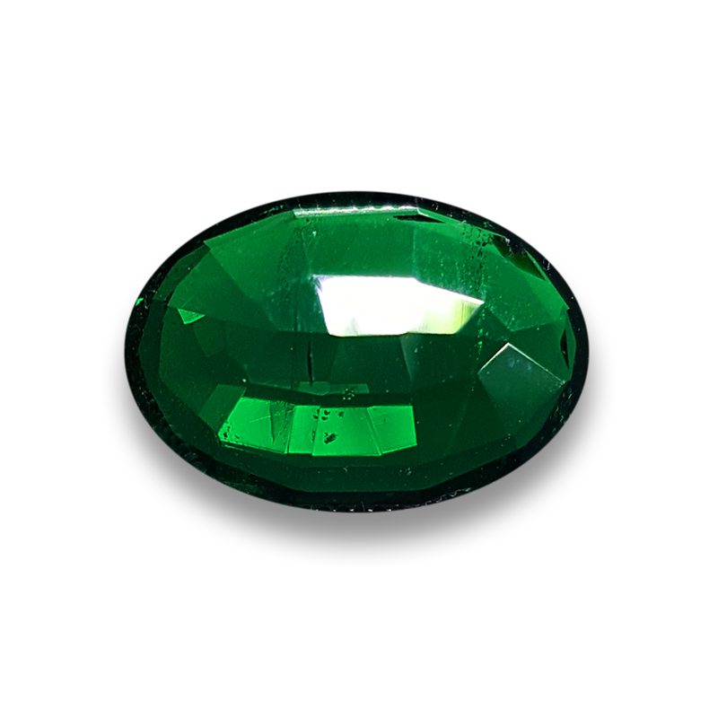 Loose Oval Rose Cut Tsavorite Garnet - Large 4.50 Carat Untreated Green Garnet&nbsp; - TGr861ov450.jpg