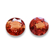 Pair of Round&nbsp;Fiery Orange Sapphires-&nbsp; Matched Round 5mm Orange Sapphire Pair&nbsp;