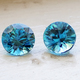 Loose Round Electric Blue Zircon Pair (8 mm)