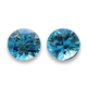 Loose Round Electric Blue Zircon Pair (8 mm)