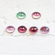 Loose 8x6 mm Oval Rose-Cut Untreated Pink & Green Tourmaline Parcel