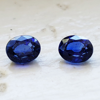 A nice pair of oval blue sapphires.  This matched oval sapphire pair are a soothing royal blue color and very lively.  This versatile size pair of sapphires would be lovely used as sapphire side stones or for sapphire earrings.  