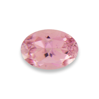 Very light pink oval tourmaline.  Lively natural untreated pink tourmaline with a pale pink color reminiscent of a morganite. Brilliant blush pink tourmaline.