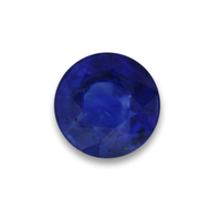 Round velvety blue sapphire. Nice and clean brilliant round sapphire.