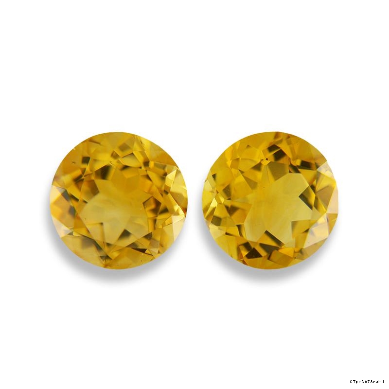 Loose Pair Round Golden Yellow Citrine - CTpr6078rd-1a.jpg