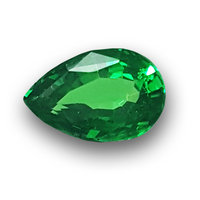 Large over 3 carat pear shape bright green Tsavorite garnet.  This untreated green garnet has a super lively kelly green color. This clean fine quality Tsavorite would be beautiful for a statement piece in Tsavorite Ring or Pendant.