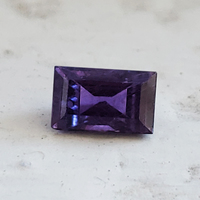 Baguette untreated purple sapphire from the Umba region of Africa has rich purple violet color and well cut.