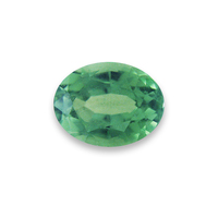 Oval minty green tourmaline. This nice medium green tourmaline is clean and is very lively.