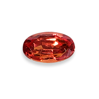 Oval unheated orange sapphire from the Umba River Valley in Africa.  This sapphire is bright and lively. 