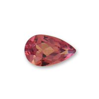 Pear shape unheated orange sapphire from the Umba River Valley in Africa sometimes referred to as African padparadscha.  This orange sapphire is bright with flashes of gold and pink.