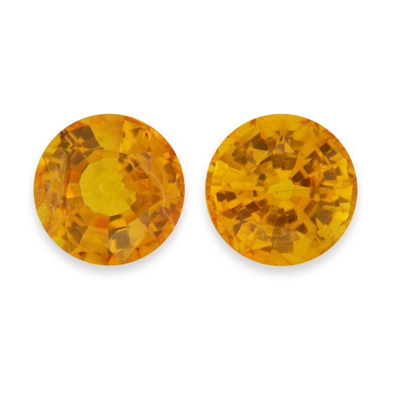 Loose Pair of Golden Yellow Sapphires - 5.8 mm Round Yellow Sapphire Pair - YSpr5069rd199.jpg