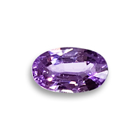 Sparkling elongated oval lavender purple sapphire. This natural unheated lavender sapphire is cut well and lively.