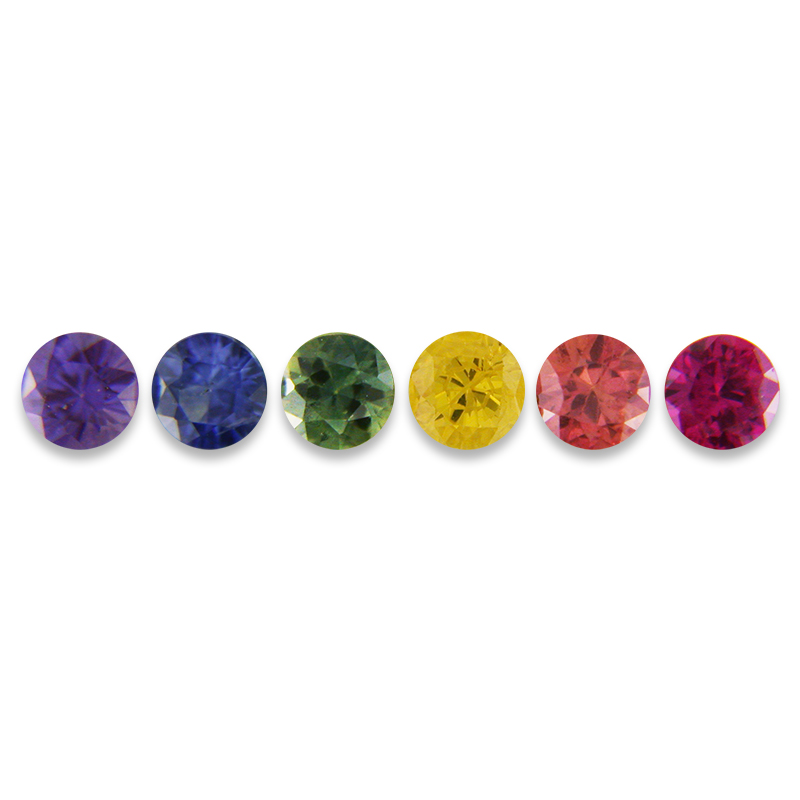 Diamond Cut Round Ruby &amp; Rainbow Sapphire Suite - Round Rainbow Sapphires - RSrnbo-rd1.jpg