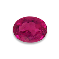 Oval raspberry pink rubellite tourmaline flashes of fuschia. This oval rubellite has intense color and is very lively.