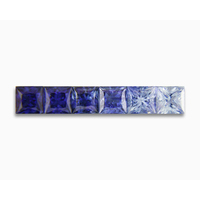 Calibrated princess cut blue sapphire melee in every tenth-of-a-millimeter 1.7 mm and up in every shade of blue from very light blue sapphire or baby blue sapphire  to medium cornflower blue sapphire to rich blue sapphire and everything in between.  Inclu