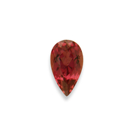 Pear shape unheated orange sapphire from the Umba River Valley in Africa.  This sapphire has bright flashes of peach and copper. 
