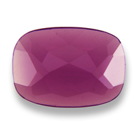 Large cushion rose-cut rhodolite garnet.  This rectangle cushion rose cut style untreated garnet has a lovely plum color with red undertones. 
