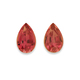 Loose Matched Pair of Pear Shape Untreated Orange Sapphires