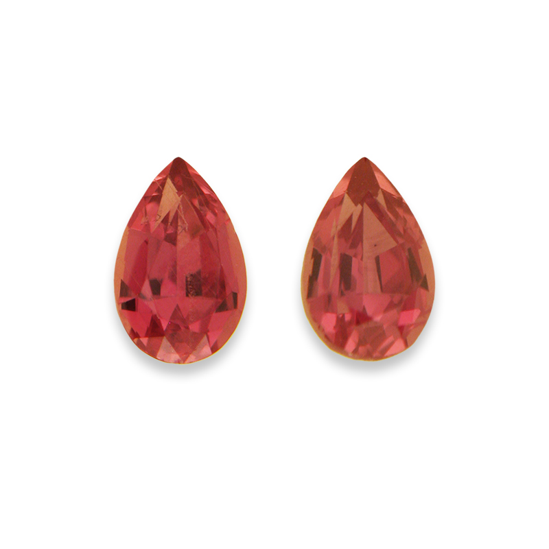 Loose Matched Pair of Pear Shape Untreated Orange Sapphires - OSpr500597ps.jpg