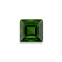 Square green tourmaline.  This  deep forest green square tourmaline has some teal undertones is step cut.