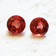 Pair of Round&nbsp;Fiery Orange Sapphires-&nbsp; Matched Round 5mm Orange Sapphire Pair&nbsp;