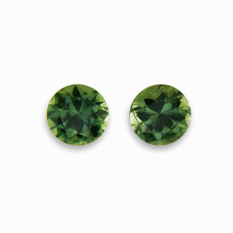 Loose Round Pair of Green Sapphires - 4.2 mm Round Green Sapphire Pair - GSprR2935rd72.jpg