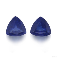 Beautiful pair of trillion blue sapphires.  This pair of trillions have deep rich blue color and are eye clean stones.  