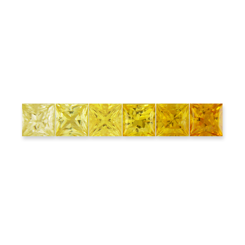 Princess Cut Square Ombre Yellow Sapphires for Suites & Parcels 1.7 mm + - YS4059sq.jpg