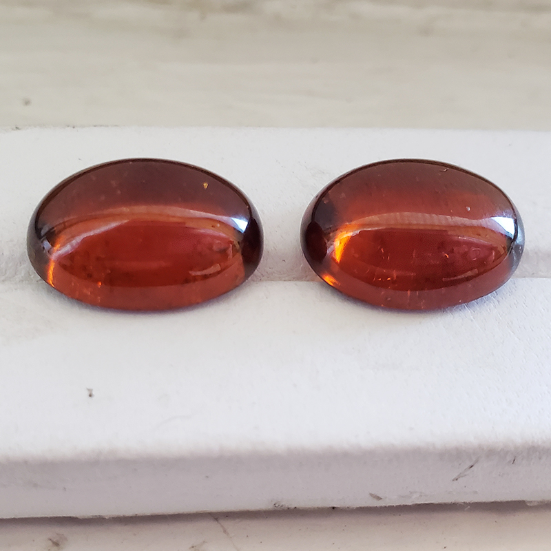 Large Pair of  Untreated Amber Zircon Cabochons (Rare) - BRZpr8072ov2047b.jpg