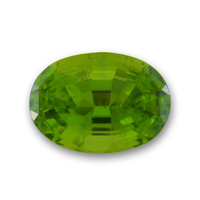 Lively oval Arizona peridot.  Medium to deep yellow green peridot color.  Nice size peridot for August birthstone ring or a designer peridot ring or custom peridot pendant.