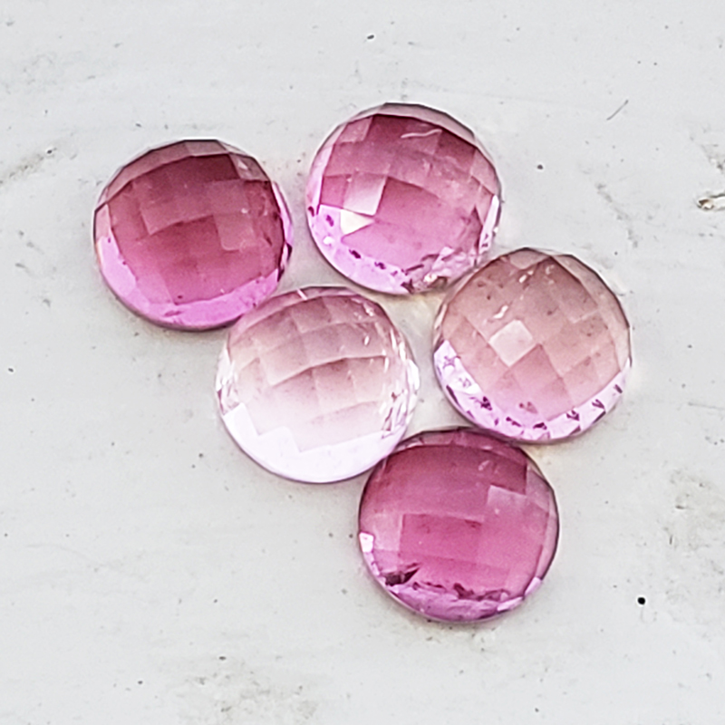 Loose 5.5 mm Round Rose-Cut Untreated Pink Maine Tourmaline - PTrc2019rd5.5mm392.jpg