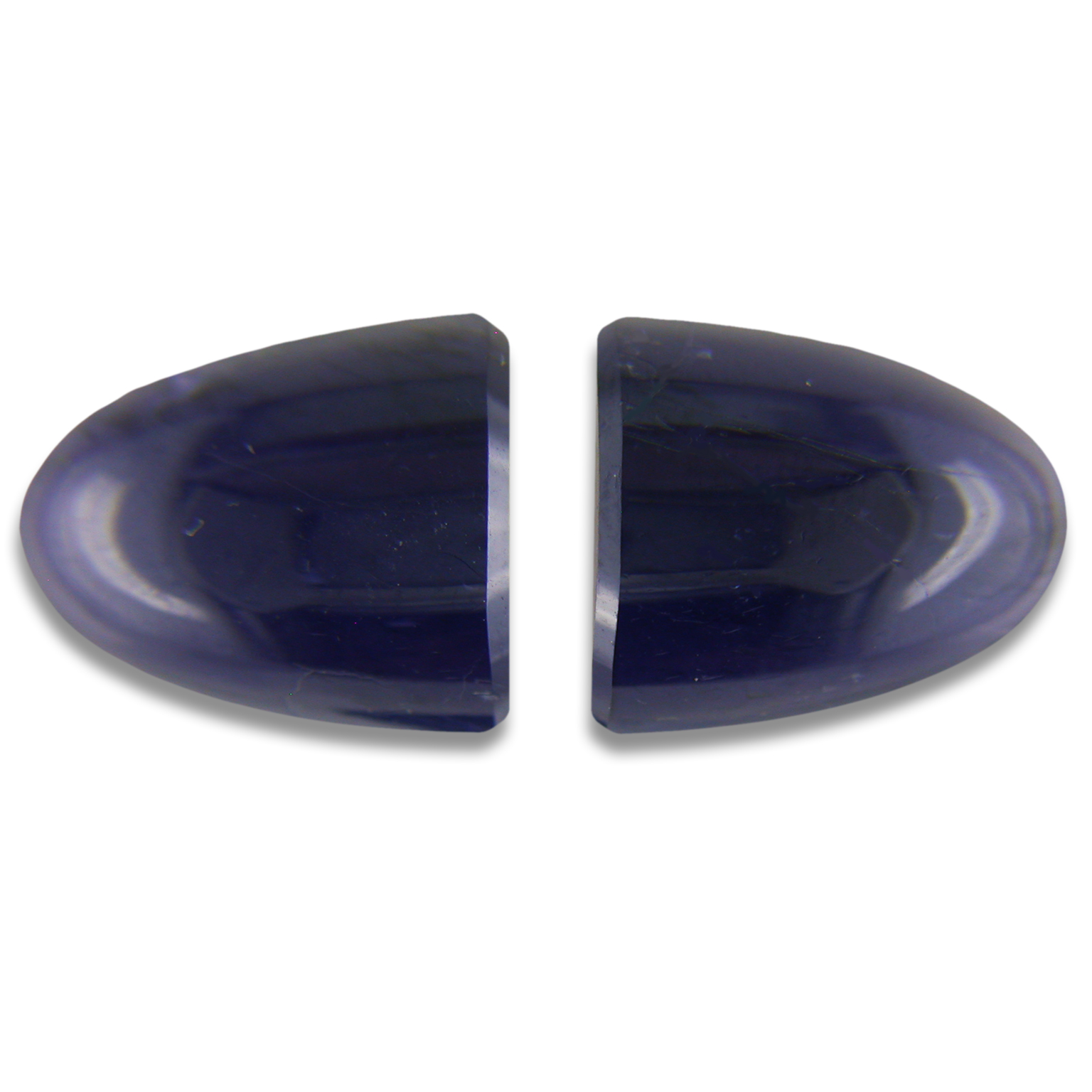 Loose Untreated Midnight Blue Iolite Pair of Freeform Cabochons - IOrr75bu-1.jpg