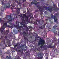 Natural round purple sapphire melee in every shade ranging from light lavender purple or lilac color light purple sapphire melee to amethyst color purple sapphire melee to intense deep bluish purple sapphire melee. This purple sapphire melee is diamond cu