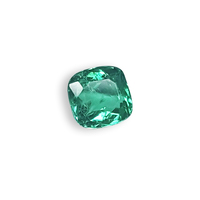 Bright natural cushion Paraiba tourmaline.  This square lively blue green tourmaline from Brazil sparkles with life. Beautiful just over a 1/2 carat Paraiba tourmaline.