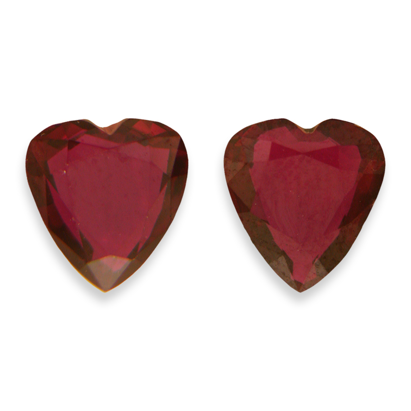 Loose Heart Shape Ruby Pair - Pair of heart shape rubies - RUpr2778hs232.jpg