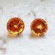Loose Round Pair of Rich Golden Mandarin Yellow Sapphires ( 5 mm)