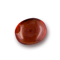 Untreated oval hessonite garnet cabochon. This great color untreated hessonite cab has deep orange and brown hues and rich in color. Some inclusions but otherwise clean stone. Great rootbeer color garnet.