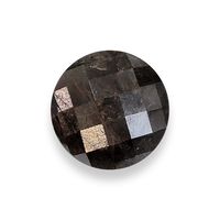 Natural untreated round rose-cut black sapphire from the Umba River region in Tanzania.  This unheated black sapphirerose cut with faceted culet bottom is very reflective and in certain light reveals brown highlights.  Rare and Unique!
