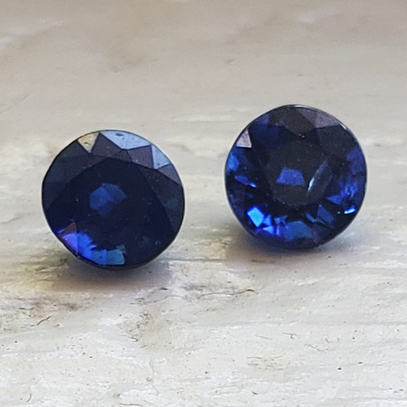 Loose Matched Pair of Round Blue Sapphires - BSpr2169rd155.jpg