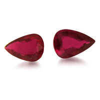 Pair of pear shape rubies.  These red ruby pear shapes are a nice deep red color. Nice pear shape rubies for a pair for earrings or even is pear shape ruby side stones.