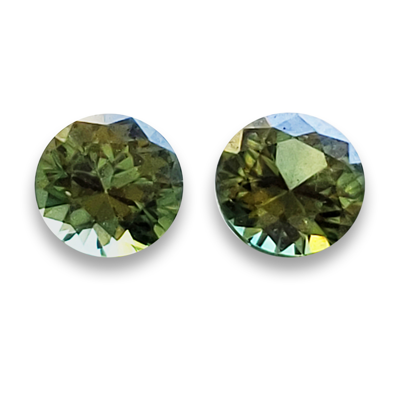 Loose Round Pair of Green Sapphires - 4.8 mm Round Green Sapphire Pair - GSpr2935rd97N.jpg