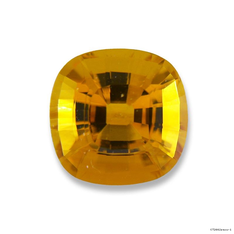 Loose Large Square Cushion Golden Yellow Citrine - CT2662sqcu-1a.jpg