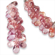 Dusty Rose Pink Sapphire Briolettes - Untreated Faceted Sapphire Briolette Grape Drops