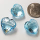 Loose Large 16mm Heart Shape Blue Topaz Briolette - Faceted Drilled Briolette Blue Topaz Hearts